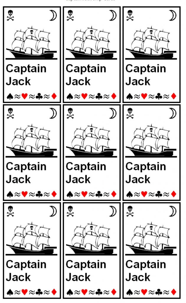 کارت های کاپیتان جک (Captain Jack) 